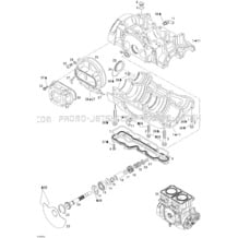 01- Crankcase And Rotary Valve pour Seadoo 2005 GTI RFI STD, 2005