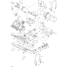 01- Exhaust System pour Sea-Doo 2005 GTI RFI STD, 2005