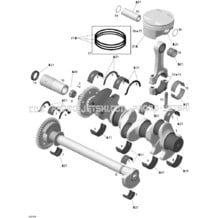 01- Crankshaft And Pistons pour Seadoo 2005 GTX 4-TEC, WAKE, 2005