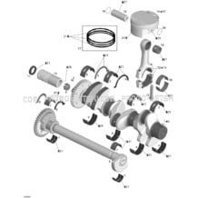 01- Crankshaft, Pistons And Balance Shaft pour Seadoo 2005 GTX 4-TEC, LTD SCIC, 2005