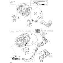 01- Engine And Air Intake Silencer pour Sea-Doo 2005 RXP, 2005