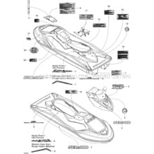 09- Decals, Red pour Seadoo 2005 RXT, 2005