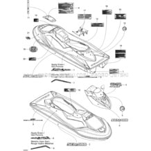 09- Decals, Red pour Sea-Doo 2005 RXT, 2005