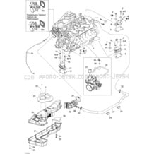 01- Engine And Air Intake Silencer GTI STD, GTI SE pour Sea-Doo 2006 GTI SE, 2006