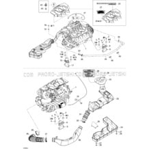 01- Engine And Air Intake Silencer pour Sea-Doo 2006 RXP, 2006
