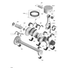 01- Crankshaft, Pistons And Balance Shaft pour Sea-Doo 2006 RXT, 2006