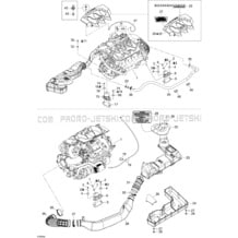 01- Engine And Air Intake Silencer pour Seadoo 2006 RXT, 2006