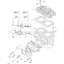 01- Cylinder And Exhaust Manifold pour Seadoo 2007 3D 947 DI, 2007