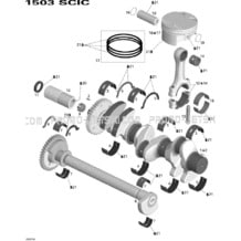 01- Crankshaft And Pistons pour Sea-Doo 2007 GTX Wake, 2007