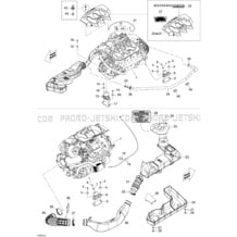01- Engine And Air Intake Silencer BVIC pour Sea-Doo 2007 RXP 1503 BVIC, 2007
