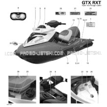 09- Decals, Viper Red pour Sea-Doo 2007 RXT, 2007