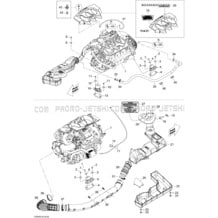 01- Engine And Air Intake Silencer General pour Sea-Doo 2008 GTX 215, 2008