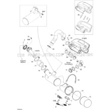 01- Exhaust System pour Sea-Doo 2008 RXP 155, 2008
