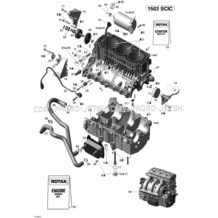01- Engine Block pour Sea-Doo 2008 RXP 215, 2008