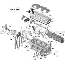 01- Cylinder Head pour Sea-Doo 2008 RXP  X 255, 2008