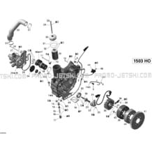 03- PTO Cover And Magneto pour Sea-Doo 2008 RXP  X 255, 2008