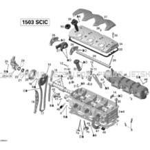 01- Cylinder Head pour Sea-Doo 2008 RXT 215, 2008