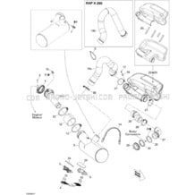 01- Exhaust System pour Sea-Doo 2009 RXP-X 255 and 255 RS, 2009