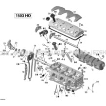01- Cylinder Head pour Sea-Doo 2009 RXP-X 255 and 255 RS, 2009