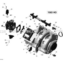 02- Air Intake Manifold And Throttle Body V1 pour Seadoo 2010 RXP-X 255 and 255 RS, 2010