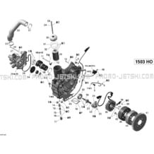 03- PTO Cover And Magneto V1 pour Seadoo 2010 RXP-X 255 and 255 RS, 2010