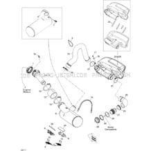 01- Exhaust System pour Seadoo 2011 GTS Pro 130, 2011