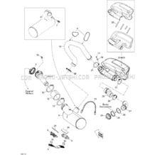 01- Exhaust System pour Sea-Doo 2011 RXP-X 255 & RS, 2011