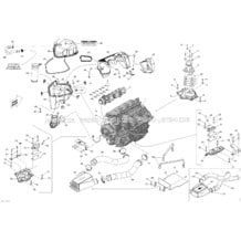 01- Engine And Air Intake Silencer pour Seadoo 2012 GTX LTD iS 260, 2012 (18CS)