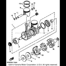 CRANKSHAFT PISTON pour Yamaha 1997 WaveRunner WAVE BLASTER II 760 (WB760V) 1997