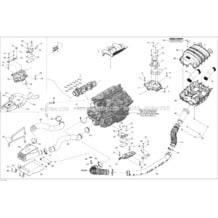 01- Engine And Air Intake Silencer pour Sea-Doo 2012 RXT-X 260 & RS. 2012