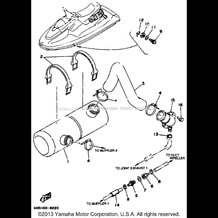 EXHAUST 2 pour Yamaha 1997 WaveRunner WAVE BLASTER II - WB760V - 1997