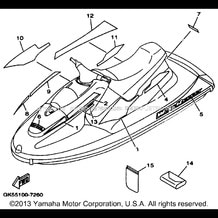 GRAPHIC TOOL pour Yamaha 1997 WaveRunner WAVE BLASTER II - WB760V - 1997