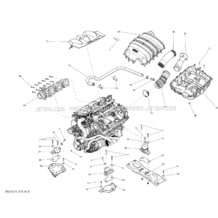 01- Engine _07S1418 pour Seadoo 2014 GTS 130 & Rental, 2014