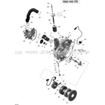 03- PTO Cover And Magneto pour Seadoo 2014 RXT-X 260 & RS. 2014
