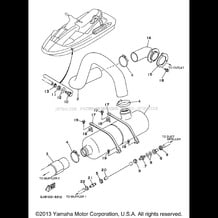 EXHAUST 2 pour Yamaha 1997 WaveRunner WAVE RAIDER 700 - RA700BV - 1997