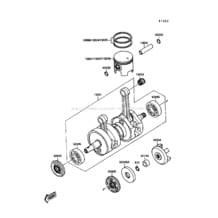 Crankshaft/Piston(s) pour Kawasaki 1989 TS