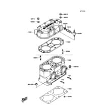 Cylinder Head/Cylinder pour Kawasaki 1989 TS