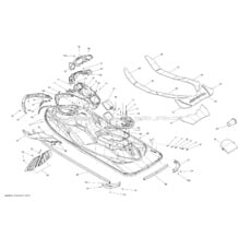 09- Body _34S1519 pour Sea-Doo 2015 GTS 130 & Rental, 2015