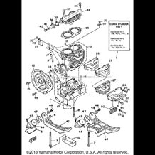 CRANKCASE - CYLINDER pour Yamaha 1990 WaveRunner WAVE RUNNER - WR500D - 1990