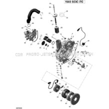 03- PTO Cover and Magneto - 215 pour Seadoo 2016 GTI-GTR-GTS, 2016