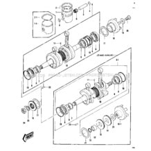 CRANKSHAFT/PISTONS ('79-'81 A3/A4/A4A/A5 pour Kawasaki 1979 JS440