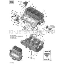 01- Engine Block - 230 pour Seadoo 2017 GTI-GTR-GTS, 2017
