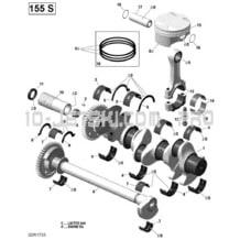 01- Crankshaft, Pistons And Balance Shaft - 155 Model With Suspension pour Seadoo 2017 GTX, 2017