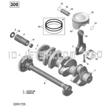 01- Crankshaft, Pistons And Balance Shaft - 300 pour Seadoo 2017 RXP, 2017