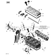 01- Cylinder Head - 260 pour Seadoo 2017 RXT, 2017