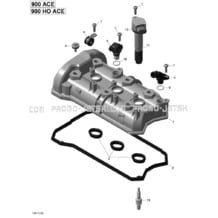 01- Valve Cover - 900-900 HO ACE pour Seadoo 2017 SPARK, 2017