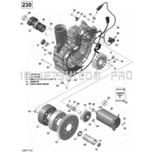 03- PTO Cover And Magneto - 230 pour Sea-Doo 2017 Wake PRO, 2017
