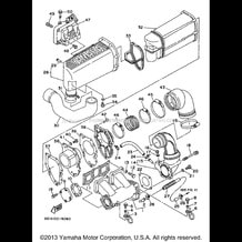 EXHAUST 1 pour Yamaha 1997 WaveRunner WAVE RUNNER III - WRA700V - 1997