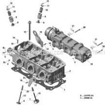 Cylinder Head And Exhaust Manifold pour Seadoo 2018 GTI 155, 2018