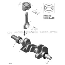 Crankshaft and Pistons - 900-900 HO ACE pour Sea-Doo 2018 GTI 90, 2018